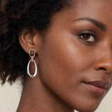 SS Oval Beaded Drop Earrings - Walter Bauman Jewelers