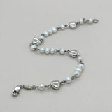 SS Pearl & Heart Children's Bracelet 6.25″ - Walter Bauman Jewelers