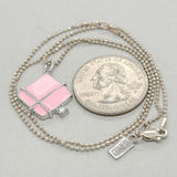 SS Pink "Think outside the box necklace - Walter Bauman Jewelers