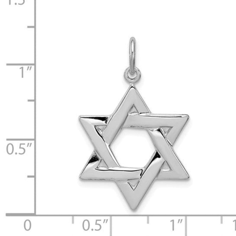 SS Polished Star of David Pendant 2.1grms - Walter Bauman Jewelers