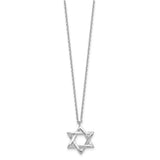 SS Rhodium - plated Star of David With Chain - Walter Bauman Jewelers