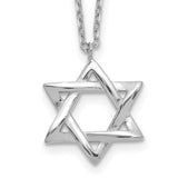 SS Rhodium - plated Star of David With Chain - Walter Bauman Jewelers