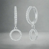 SS Small Huggie Hoop CZ Circle Earrings - Walter Bauman Jewelers