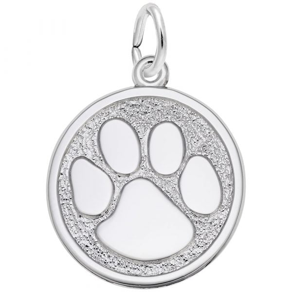 SS Small Paw Print Charm - Walter Bauman Jewelers