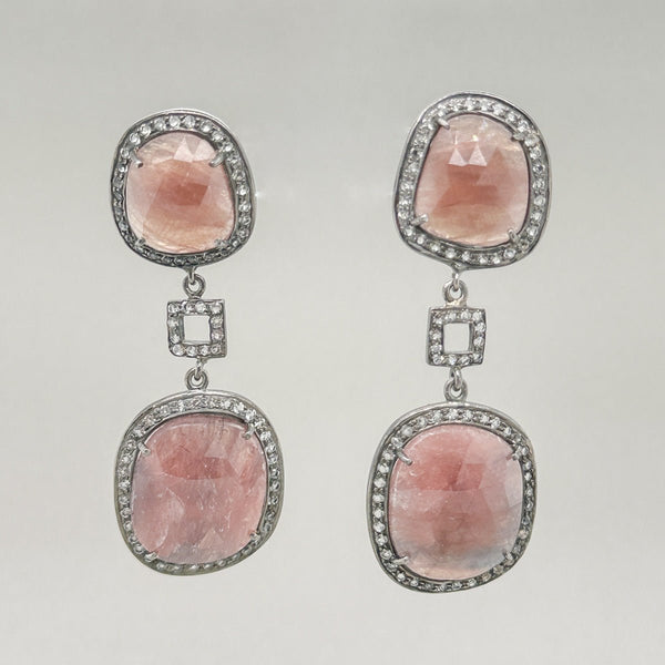 SS Smoky Quart & White Topaz Dangle Earring - Walter Bauman Jewelers