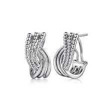 SS Twisted Beaded Earrings - Walter Bauman Jewelers