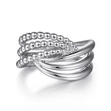 SS Twisted Beaded Ring - Walter Bauman Jewelers