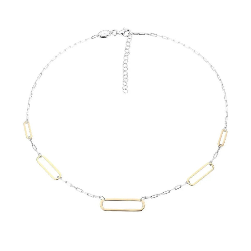 SS Two - Tone 19"Paperclip Chain - Walter Bauman Jewelers