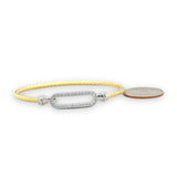 SS Two-Tone CZ Bangle Bracelet - Walter Bauman Jewelers