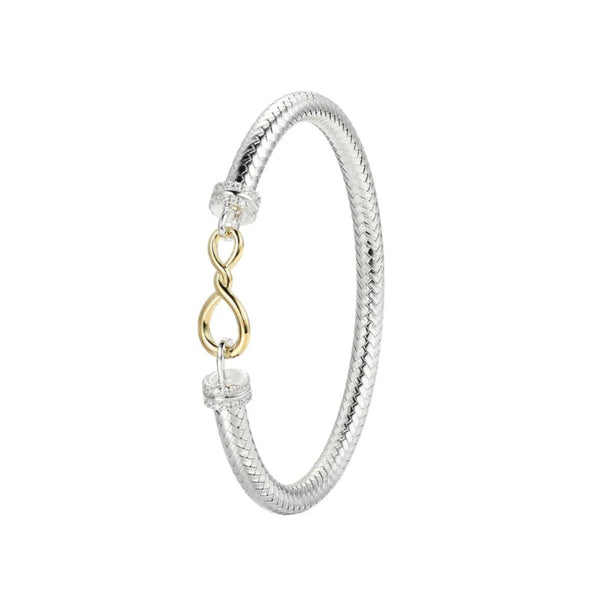 SS Two - Tone CZ Mesh Bracelet with Figure 8 - Walter Bauman Jewelers