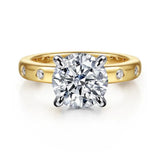 14K Y Gold 0.22ctw G-H/SI1 Hidden Halo Diamond Mounting