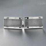 STST Black Grid Cufflinks - Walter Bauman Jewelers