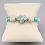 STST Grey & Teal Murano Glass Beaded Bracelet - Walter Bauman Jewelers