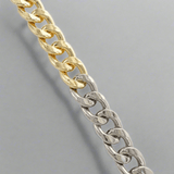 Two-Tone YGP and Rhodium Plated Curb Link Bracelet - Walter Bauman Jewelers