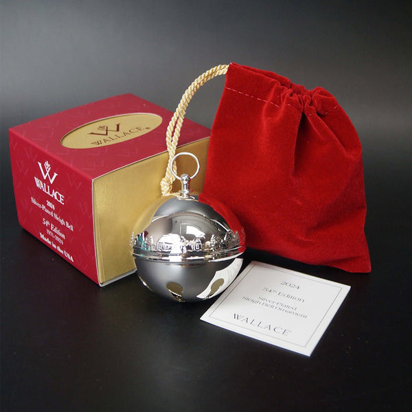 2000 Wallace Silversmiths Sleigh Bell 2024 Ornament 30th Year Silver Plate with Box