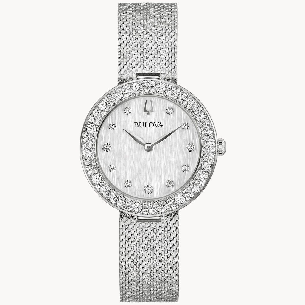 Bulova Ladies Watch Round Pearl Dial Stainless Weave Bracelet 96L90 Bulova Women main image 2