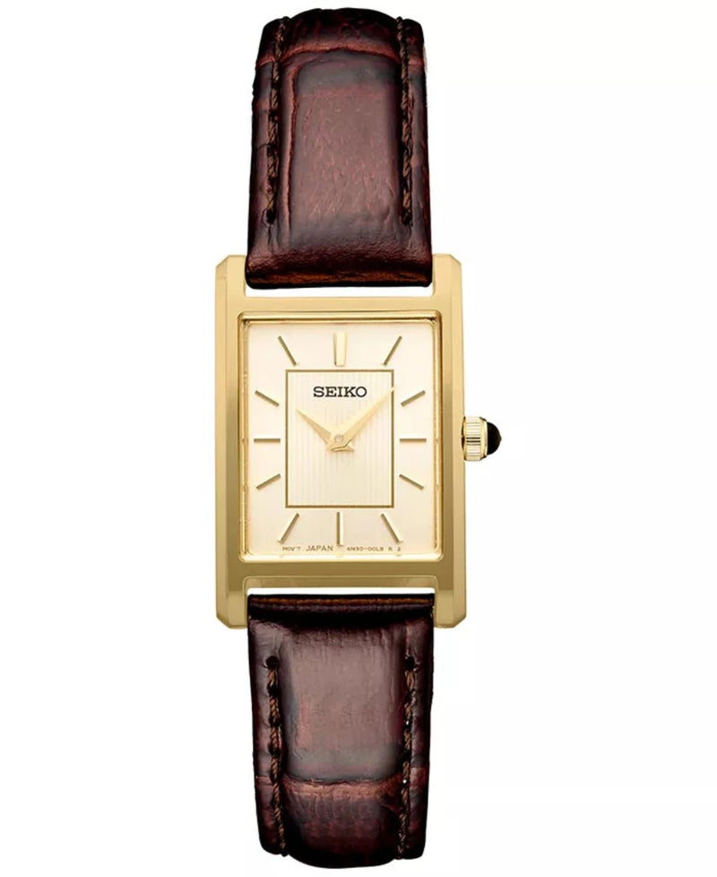 Women's Seiko Watch Brown Leather Band SWR066 – Walter Bauman Women's Seiko Watch Brown Leather Band SWR066 – Walter Bauman
