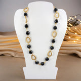 YGP Faceted Onyx Bead Oval Link Necklace - Walter Bauman Jewelers