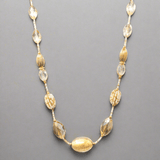 YGP Stainless White and Gold Murano Glass Marquise Beaded Necklace - Walter Bauman Jewelers