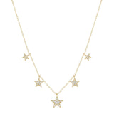 YGP Sterling 18" CZ 5 Star Necklace - Walter Bauman Jewelers