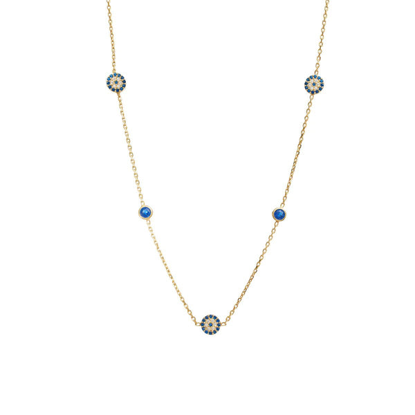 YGP Sterling 18" Dark Blue/Clear CZ Guardian Eye Necklace - Walter Bauman Jewelers