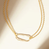 YGP Sterling 18" Double Rolo Chain with Open Oval Necklace - Walter Bauman Jewelers