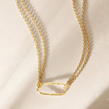 YGP Sterling 18" Double Rolo Chain with Open Oval Necklace - Walter Bauman Jewelers