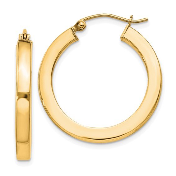 YGP Sterling 3x25mm Hoop Earrings - Walter Bauman Jewelers