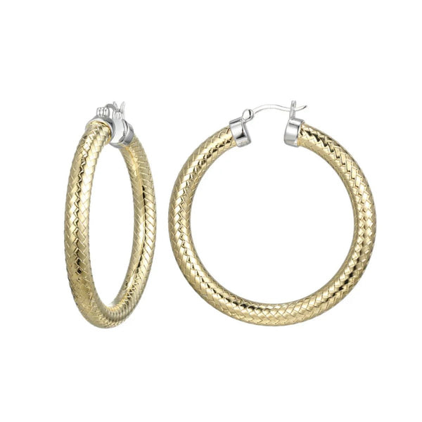 YGP Sterling 45MM Mesh Hoop Earring - Walter Bauman Jewelers