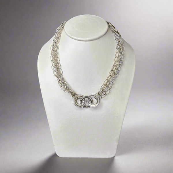 YGP Sterling 6 Strand “Dahlia” Interlocking Circle Necklace - Walter Bauman Jewelers