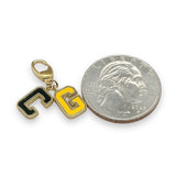 YGP Sterling Black and Yellow Enamel "CG" Charm - Walter Bauman Jewelers