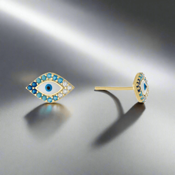 YGP Sterling Blue CZ Evil Eye Earrings - Walter Bauman Jewelers