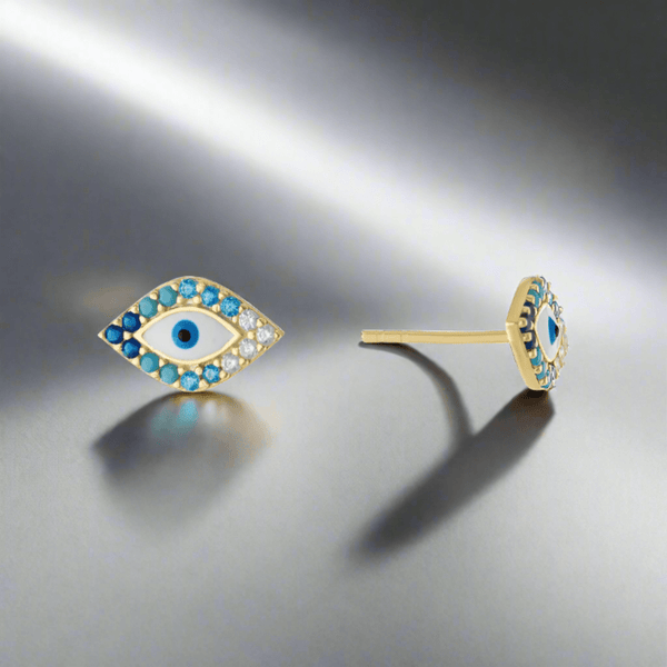 YGP Sterling Blue CZ Evil Eye Earrings - Walter Bauman Jewelers