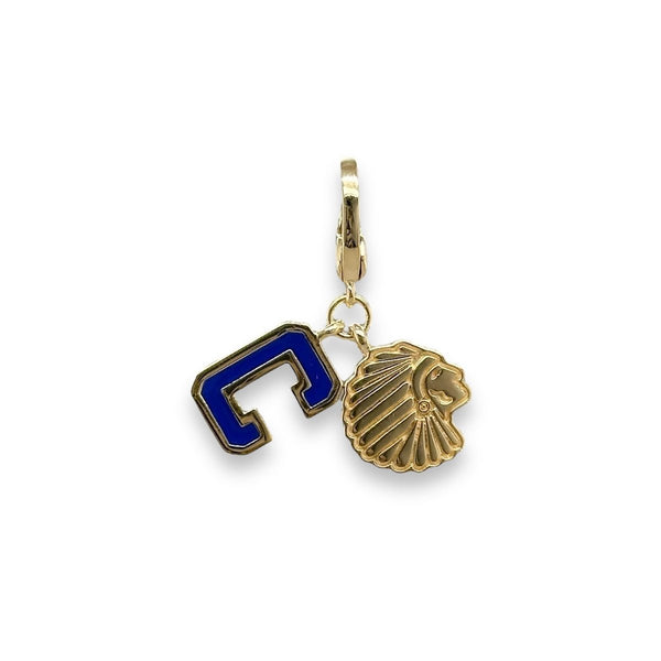 YGP Sterling Blue Enamel "C" Charm and Indian Charm - Walter Bauman Jewelers