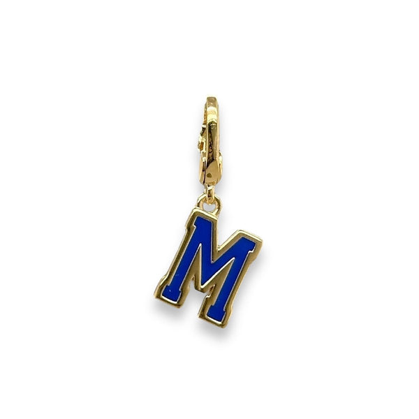 YGP Sterling Blue Enamel "M" Charm - Walter Bauman Jewelers