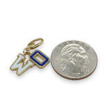 YGP Sterling Blue Enamel "WO" Charm - Walter Bauman Jewelers