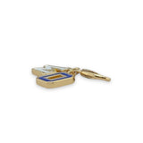 YGP Sterling Blue Enamel "WO" Charm - Walter Bauman Jewelers