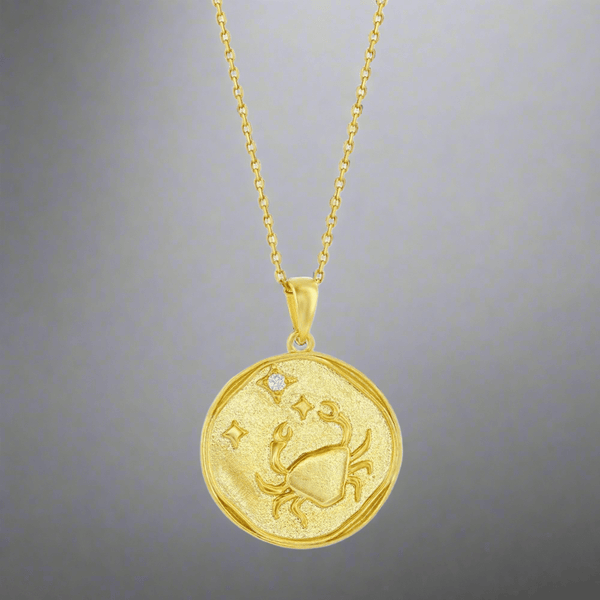 YGP Sterling 'Cancer' CZ Circle Zodiac Pendant w/Chain - Walter Bauman Jewelers