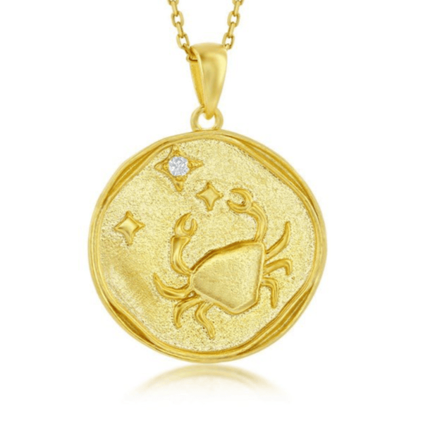 YGP Sterling 'Cancer' CZ Circle Zodiac Pendant w/Chain - Walter Bauman Jewelers