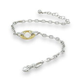 YGP Sterling CZ 8.75" Oval Link Bracelet - Walter Bauman Jewelers