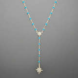 YGP Sterling CZ Blue Enamel Star Y-Necklace - Walter Bauman Jewelers