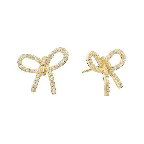 YGP Sterling CZ Bow Earrings - Walter Bauman Jewelers