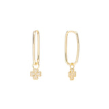 YGP Sterling CZ Clover Hoop Earrings - Walter Bauman Jewelers