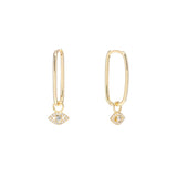 YGP Sterling CZ Eye Hoop Earrings - Walter Bauman Jewelers