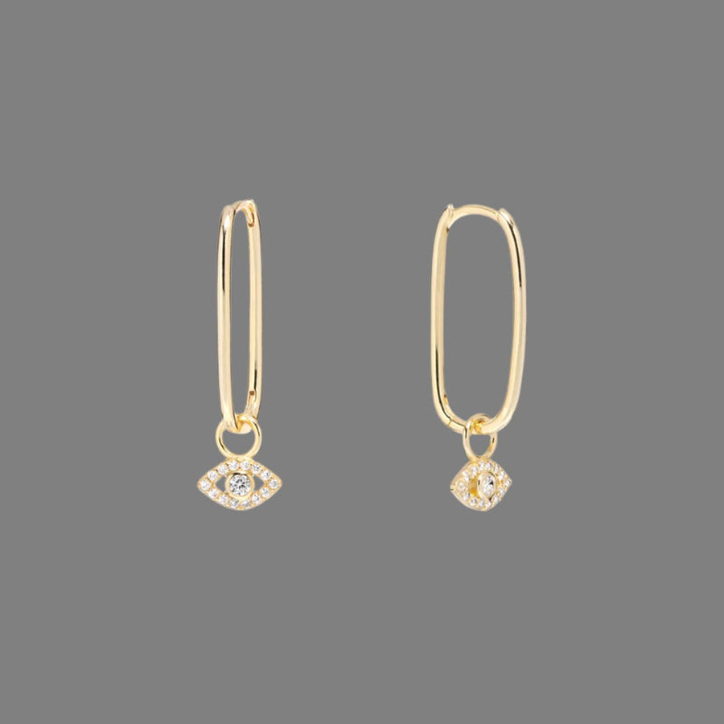 YGP Sterling CZ Eye Hoop Earrings - Walter Bauman Jewelers