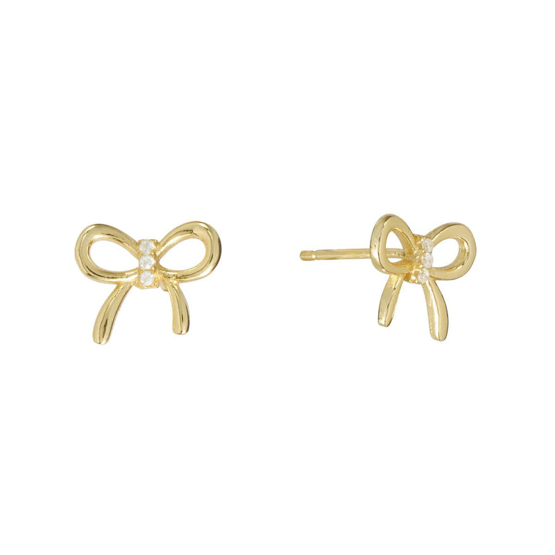 YGP Sterling CZ Mini Bow Earrings - Walter Bauman Jewelers