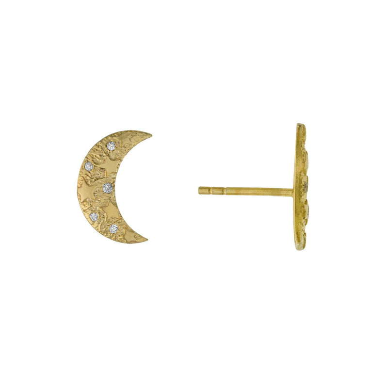 YGP Sterling CZ Moon Stud Earrings - Walter Bauman Jewelers