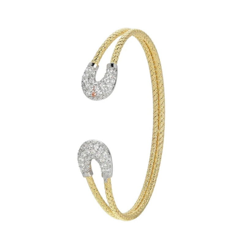 YGP Sterling CZ Open Cuff Bangle - Walter Bauman Jewelers