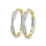 YGP Sterling CZ Reversible Paperclip Hoop Earrings - Walter Bauman Jewelers