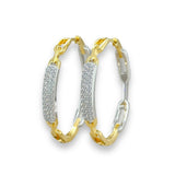 YGP Sterling CZ Reversible Paperclip Hoop Earrings - Walter Bauman Jewelers